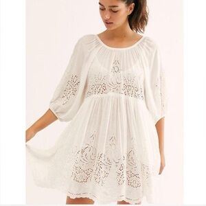 Free People Backless White Eyelet Dress Coverup - Size XS